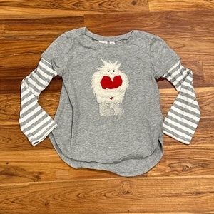 Kids Gap Layered Ice Monster Long Sleeve Tee Size XS (4-5)